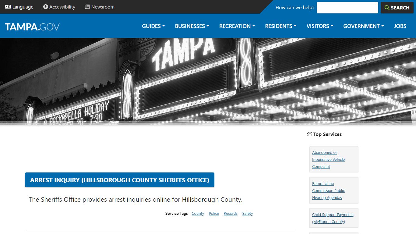 Arrest Inquiry (Hillsborough County Sheriffs Office)